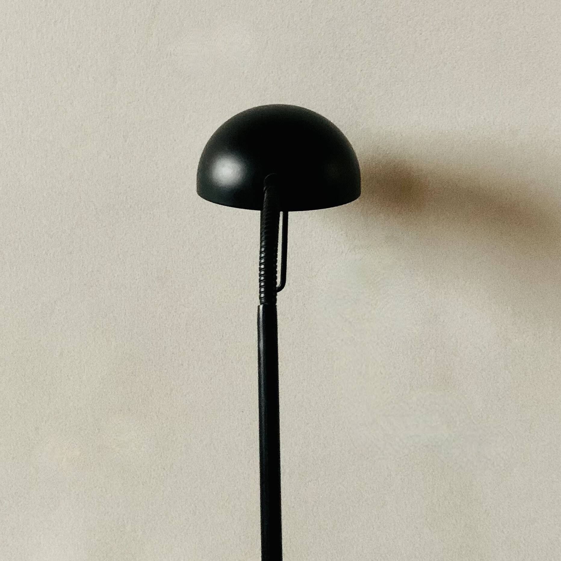 Massive vintage desk lamp in black metal