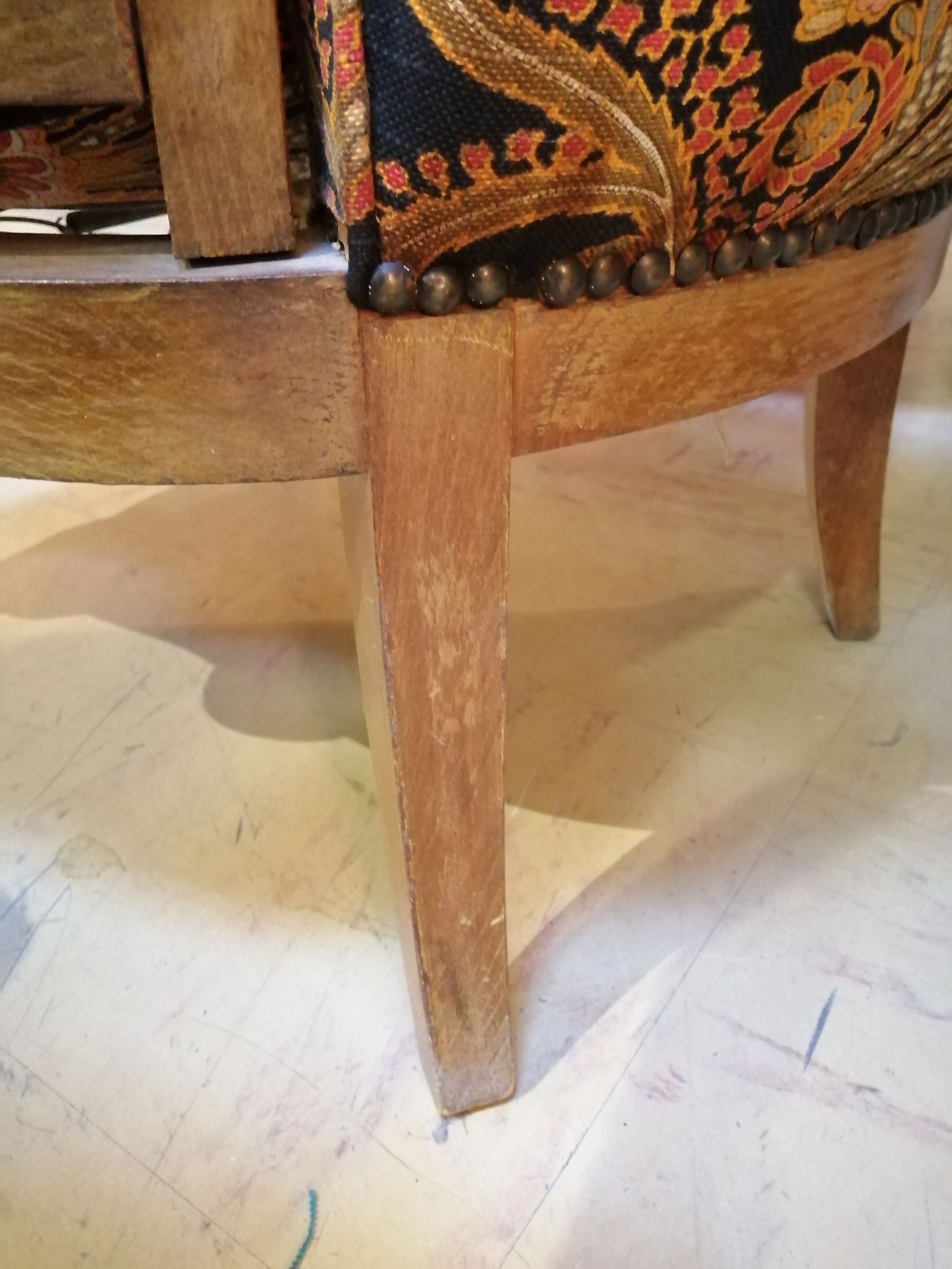 Duo of English armchairs Chippendale style