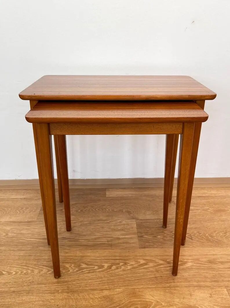 Set of two wood side/nesting tables - Germany, 1970s