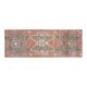 Orange Brown Turkish Vintage Handmade Oushak Wool Runner Rug 87x237