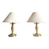 2 brass lamps
