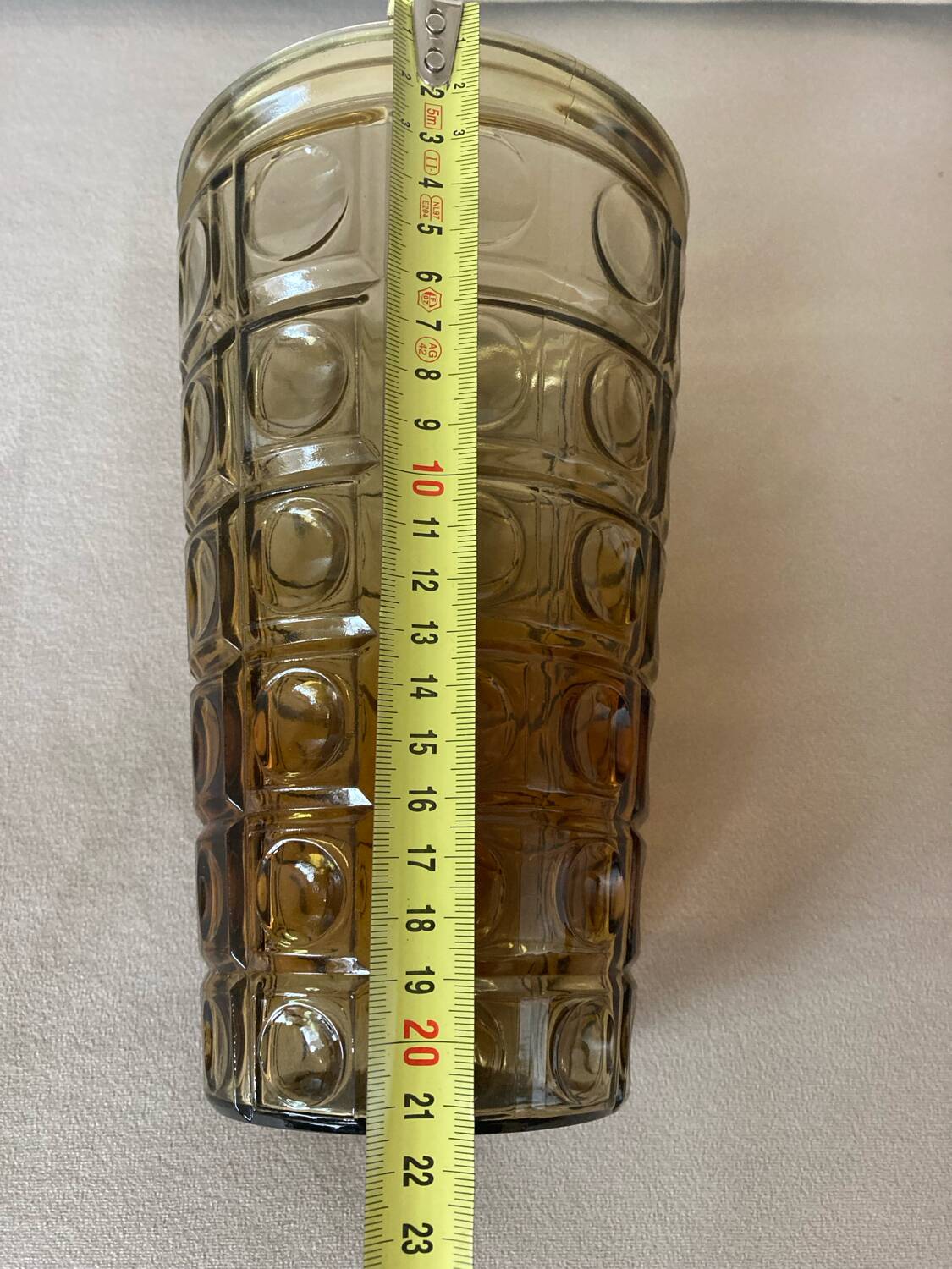 Art Deco Amber Yellow Glass Vase