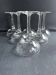 6 Coupes à champagne en verre soufflé décor taillé abeilles