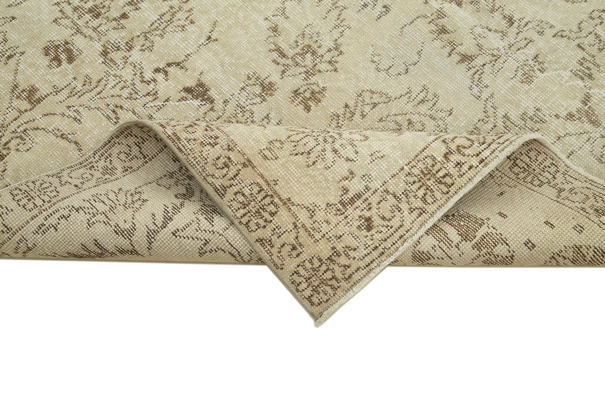 Hand-knotted one-of-a-kind turkish beige carpet 148 x 287 cm