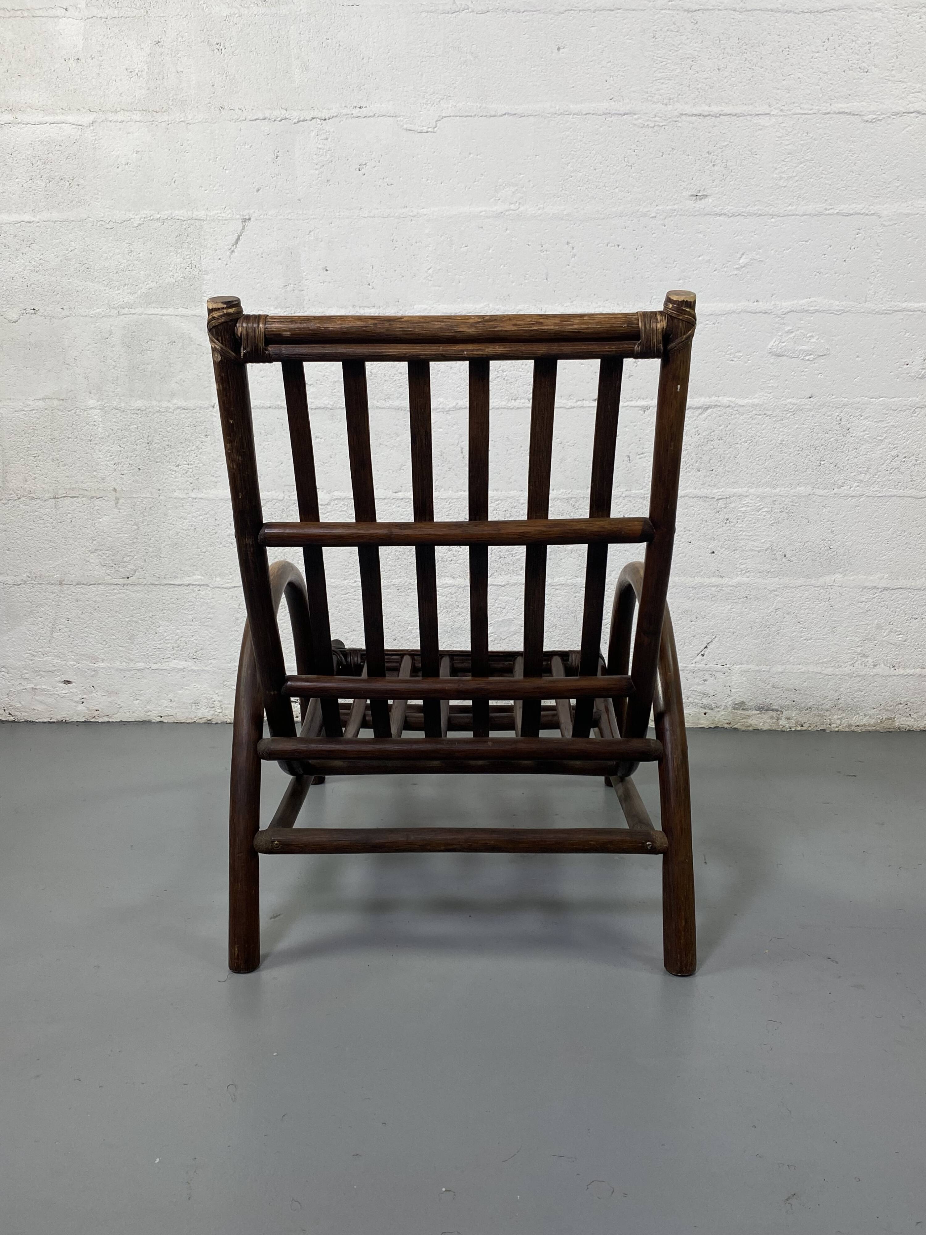 Rattan and bamboo armchair