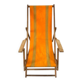 Vintage orange folding garden chair / beach chair