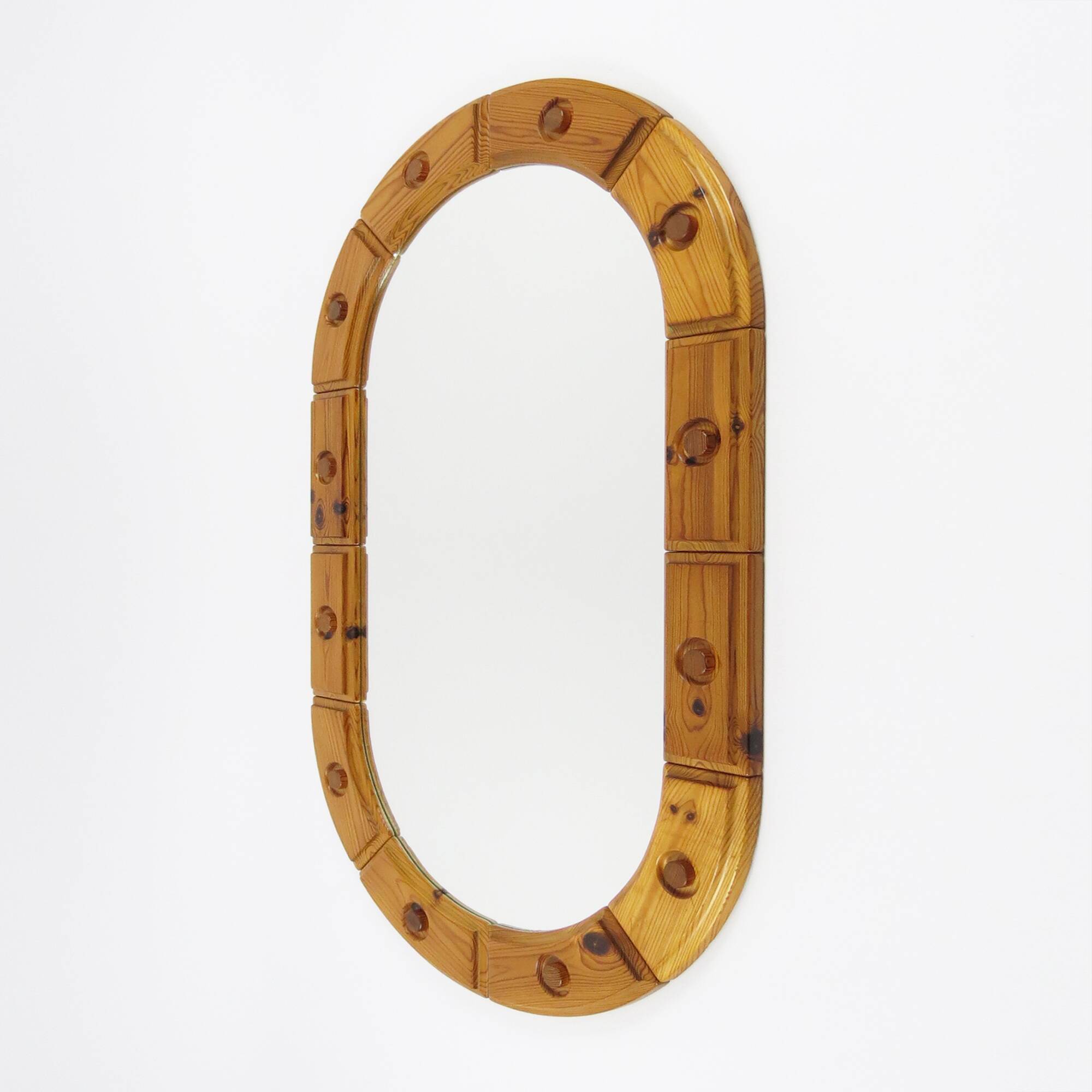 Miroir suédois en pin, années 1970