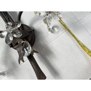 Contemporary rush and crystal flowers wall lamp
