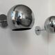 Pair of adjustable wall lights, chromed metal, France 1970