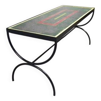 Enameled lava coffee table - 1950s