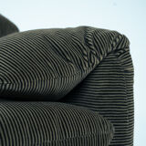 Rare Green Striped Maralunga chair by Magistretti for Cassina, Italy,