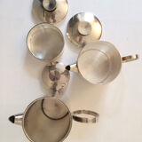 Christofle and lino Sabattini tea and coffee set in silver metal, model "mercury" stamp "coll.