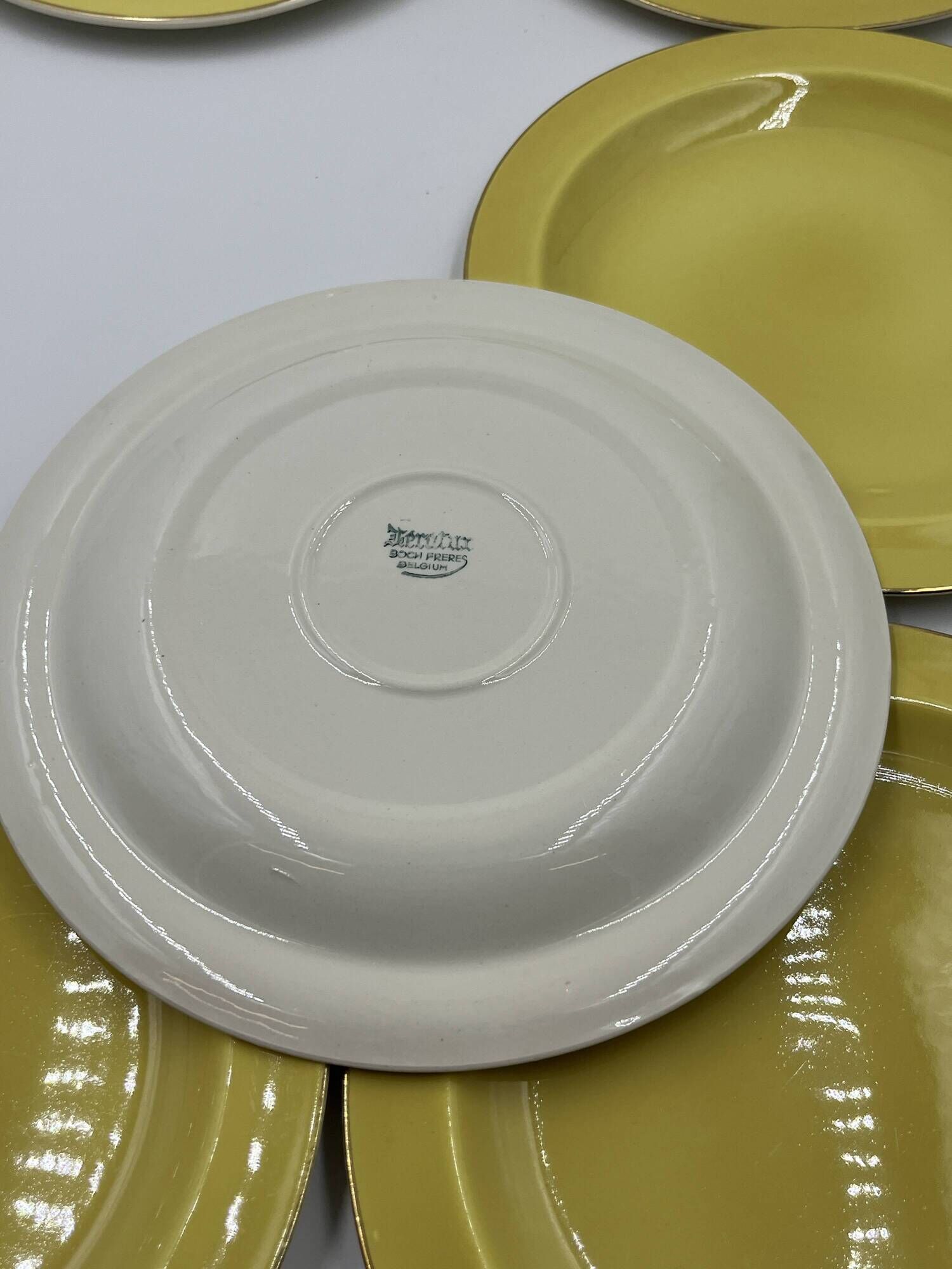 Set of 6 Keralux Boch earthenware plates