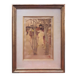 Paul Balluriau, "Twilight", signed lithograph, late 19th century.