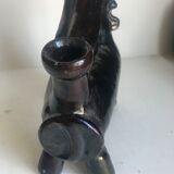 Pitcher forms Taurus terracotta glazed black vintage 60s black decoration