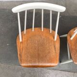 Teak mid-century table and Fanett chairs by Ilmari Tapiovaara for Asko, set of 5.