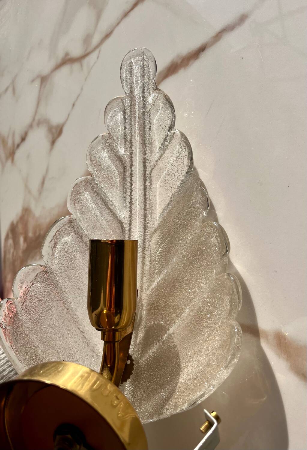 Applique feuille verre Murano