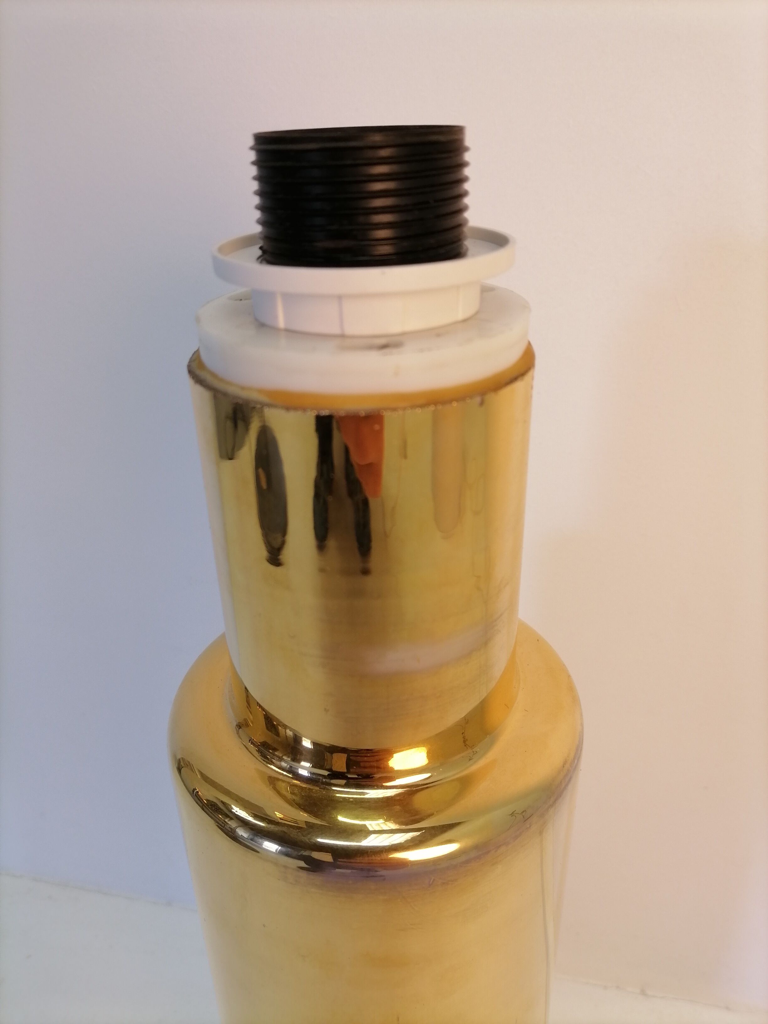 Lampe scandinave Luxus en verre doré 1970
