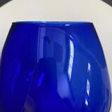 Empoli dark blue large glass shape vase 1960s