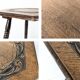 Vintage Table d'Appoint Tripode Polygone Sculpté à la main Tourné en bois massif Travail manuel Grün