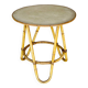 Vintage rattan and bamboo side table, circa 1969.
