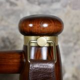 Wood and brass sofa frame, Italy, 1970s