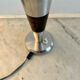 Vintage art deco lamp base, chromed metal and brass, France 1930