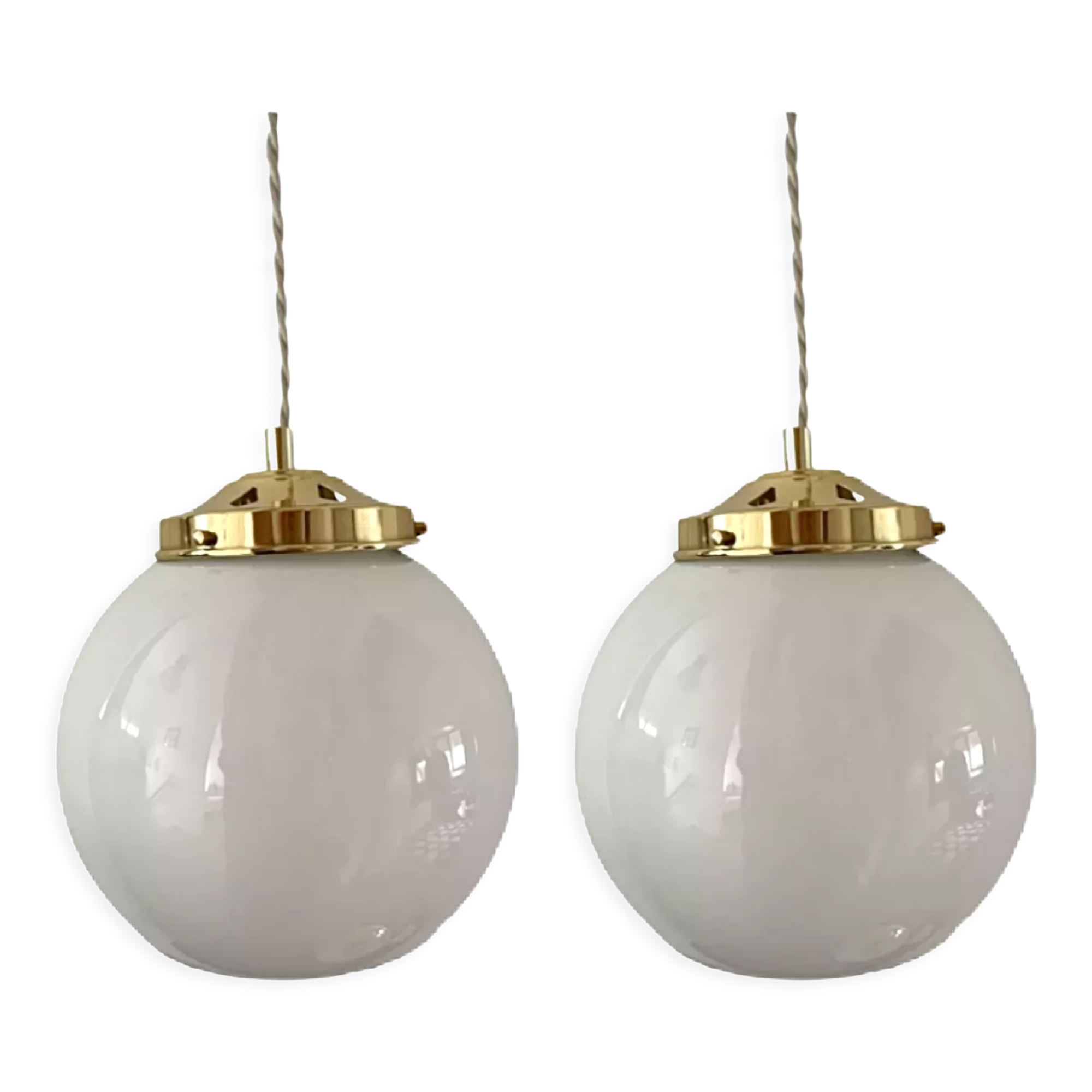 Hanging lamp white opaline