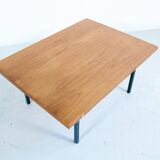 Table transformable teck et acier années 50' fabrication française