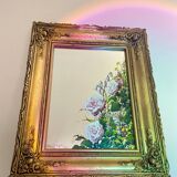 Gold painted wood mirror