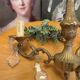 Lustre en bronze ancien pampilles