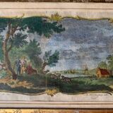 Miniature enhanced engraving, under glass, late 18th century painting, Netherlands