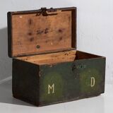 Coffre en bois vert ancien (vers 1910) # 4