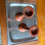 2 bougeoirs scandinaves en bois
