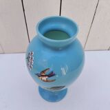 Opaline vase, Napoleon III flower bouquet decoration