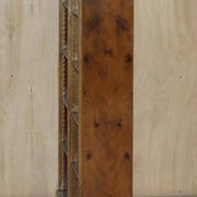 Pair of Sheraton Revival bookcases in satinwood, walnut, and yew.