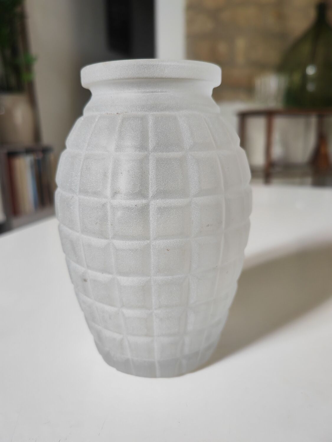 Moulded pressed glass vase