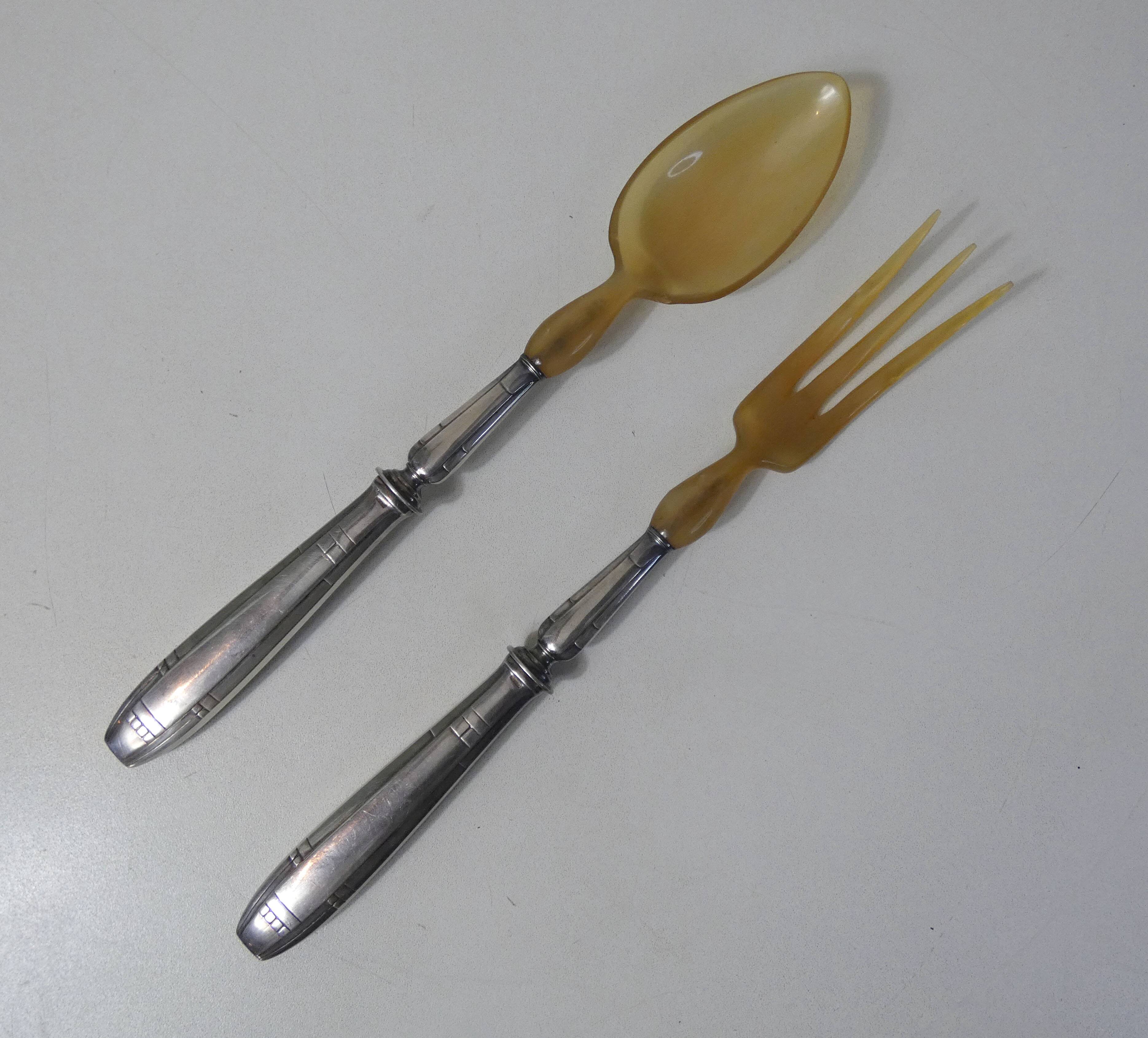 Silver metal salad cutlery 1st title + box