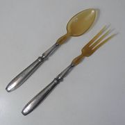 Silver metal salad cutlery 1st title + box