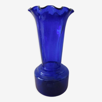 Blue glass vase