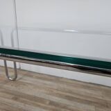 1970s Bauhaus table in chromed tubular steel and glass