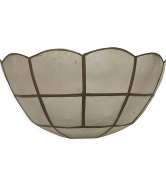 Wall lamp in brass and mother-of-pearl