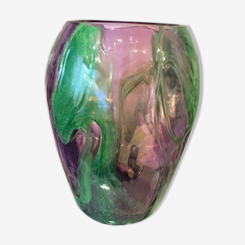 Vase bicolore vert et violet la rochere