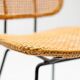 Elegant Italian black accent chair with a stem and cane, 1950.