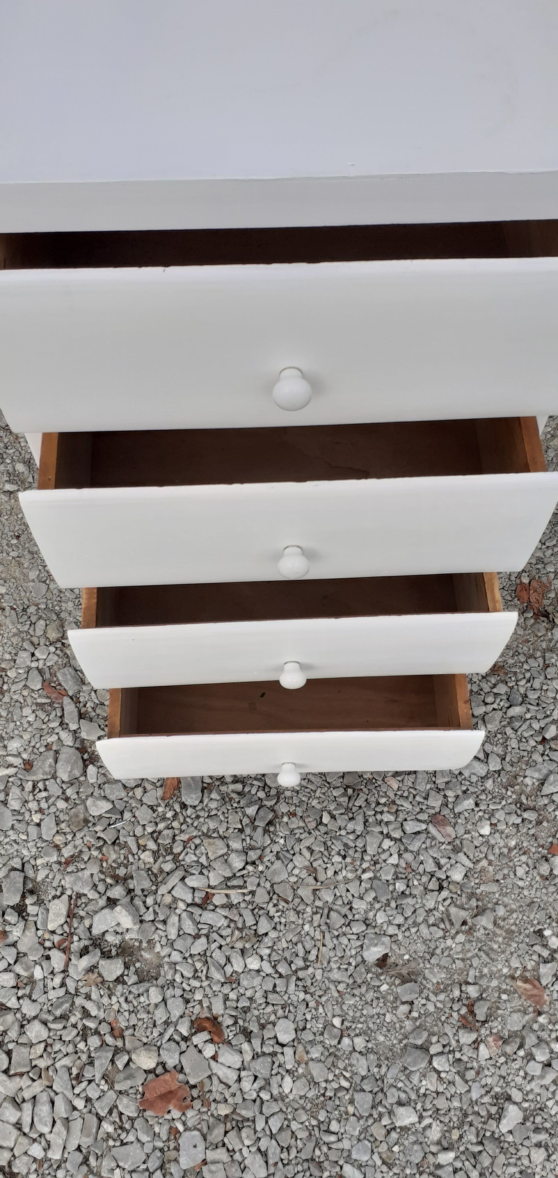 Chest of drawers 4 drawers feet compass white