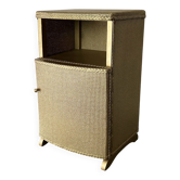 Vintage Lloyd Loom bedside cabinet champagne gold woven fibre 1930s-50s
