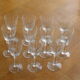 11 verres ciselés modèle gouttes, art deco, verres à cidre anciens