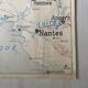 Vintage school map 1950 double-sided "Brittany and Normandy"