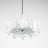 Frosted glass star chandelier J.T. Kalmar Vienna, Austria, 1960s