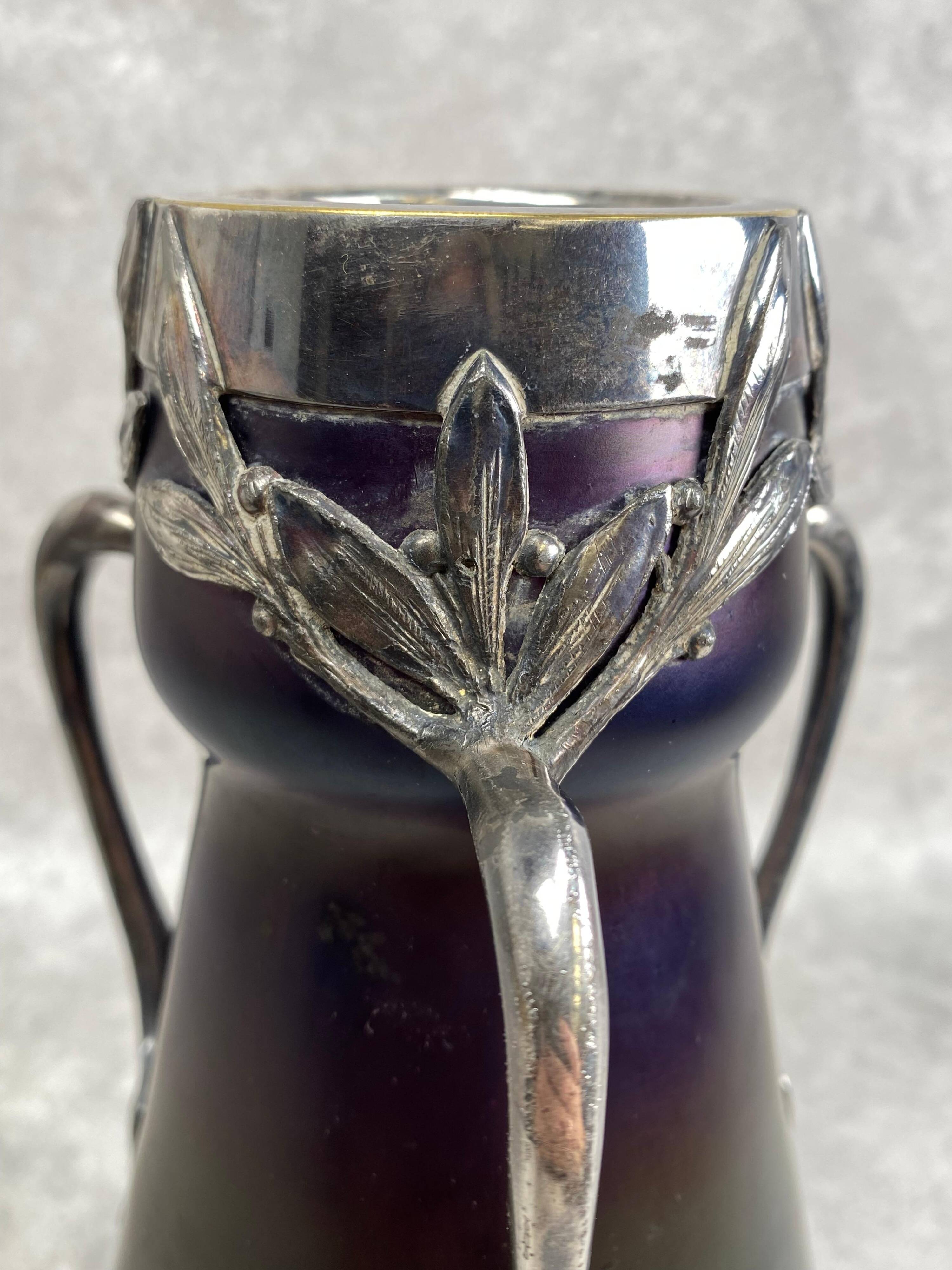 Art glass vase in the Jugendstil style by Wilhelm Kralik Sohne